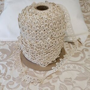 Elegant Cream Lace Trim Roll